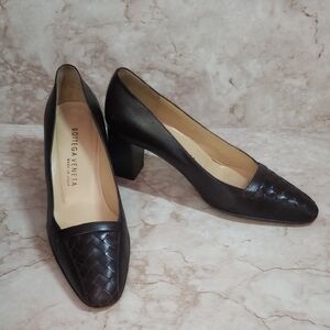 Bottega Veneta Dark Brown Quilted Heels 6